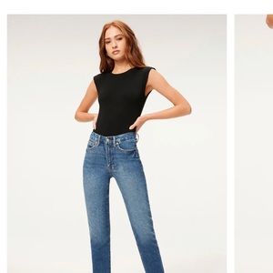 Good American Jeans Good Classic Raw Hem Comfort Stretch